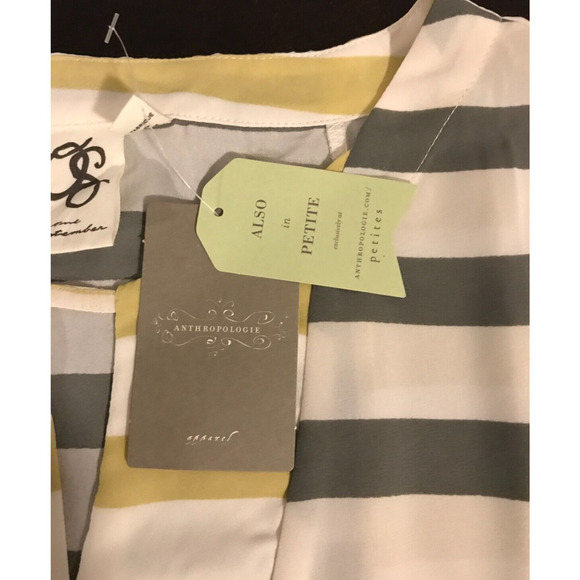 Anthropologie One September Madrigal Mixed Media Stripe Blouse - Picture 7 of 11